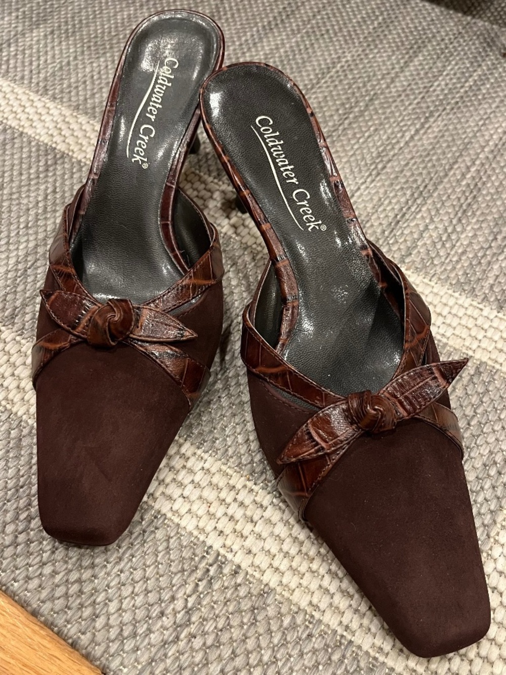 Coldwater Creek Brown Suede Leather Sling Back Shoes Size 7